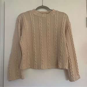 Tan Braided Lightweight Sweater